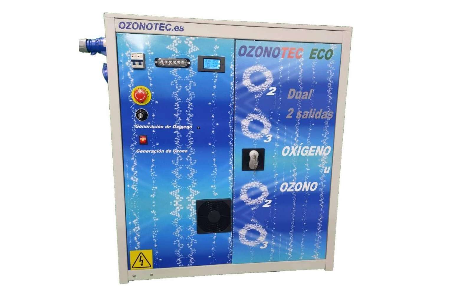 La novedad de Ozonotec Eco: Ozonotec Dual O2O3 proporciona nanoburbujas de oxígeno o de ozono para el agua de riego agrícola
