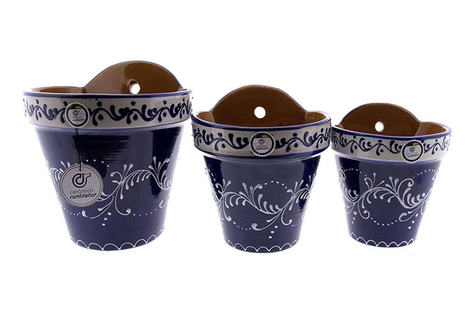 Macetas para flores decoradas a mano de Cerámica Rambleña