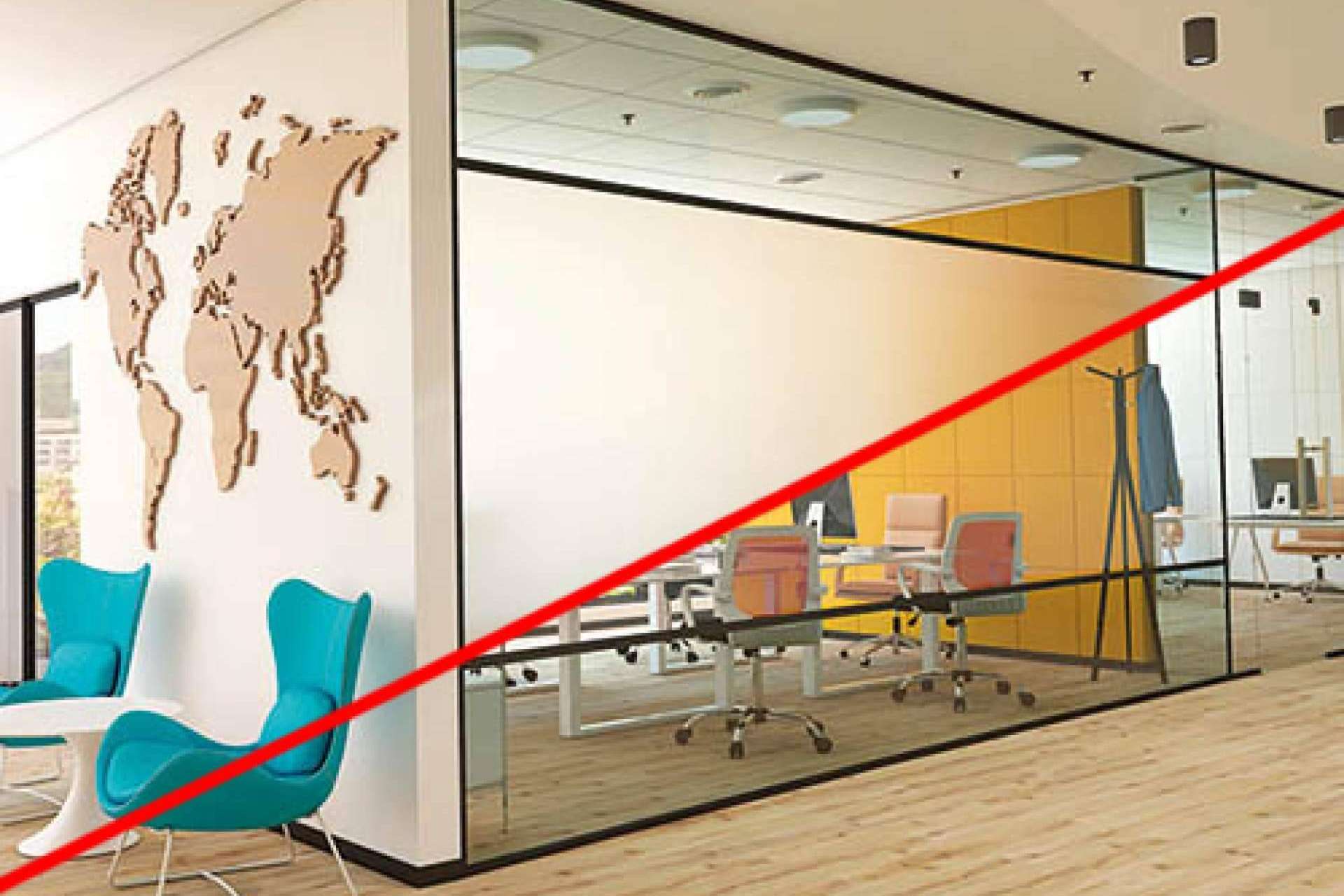 El vidrio inteligente de Duriglass, el Smart Glass On-Off