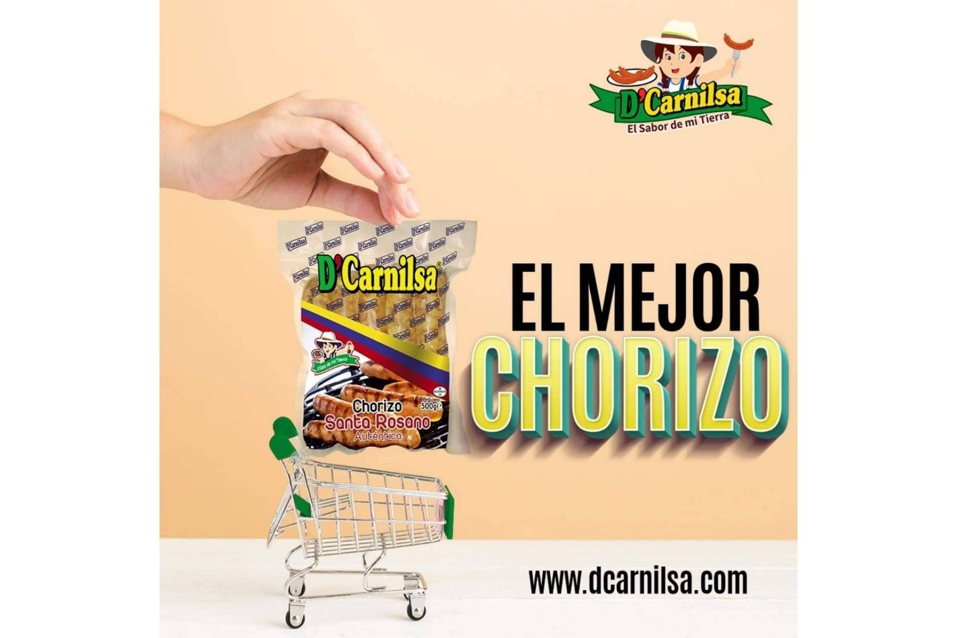 El chorizo Santa Rosano disponible en D'Carnilsa es uno de los mejores chorizos colombianos