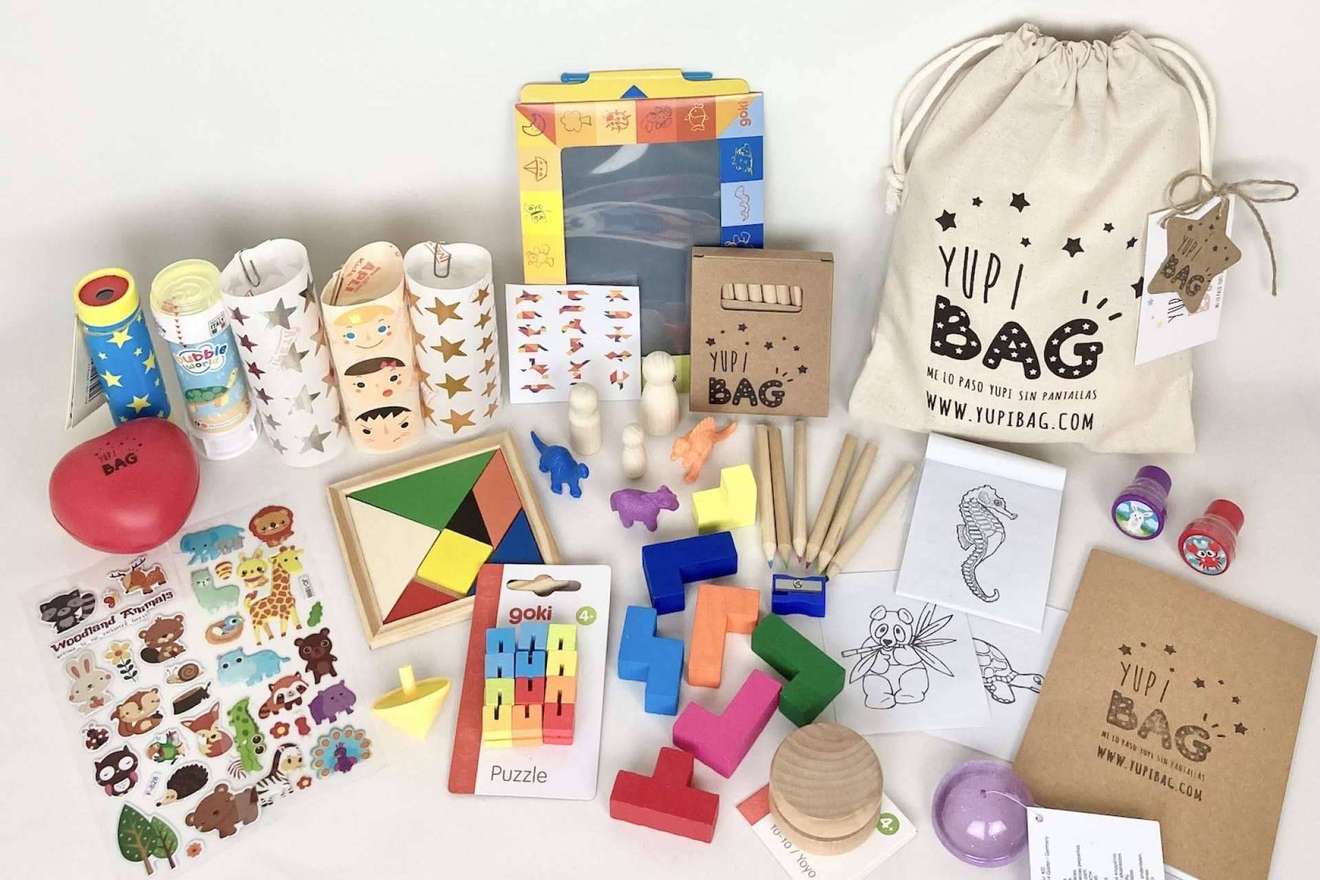 Regalar a los invitados pequeños en eventos una YupiBag, como una opción diferente a las pantallas
