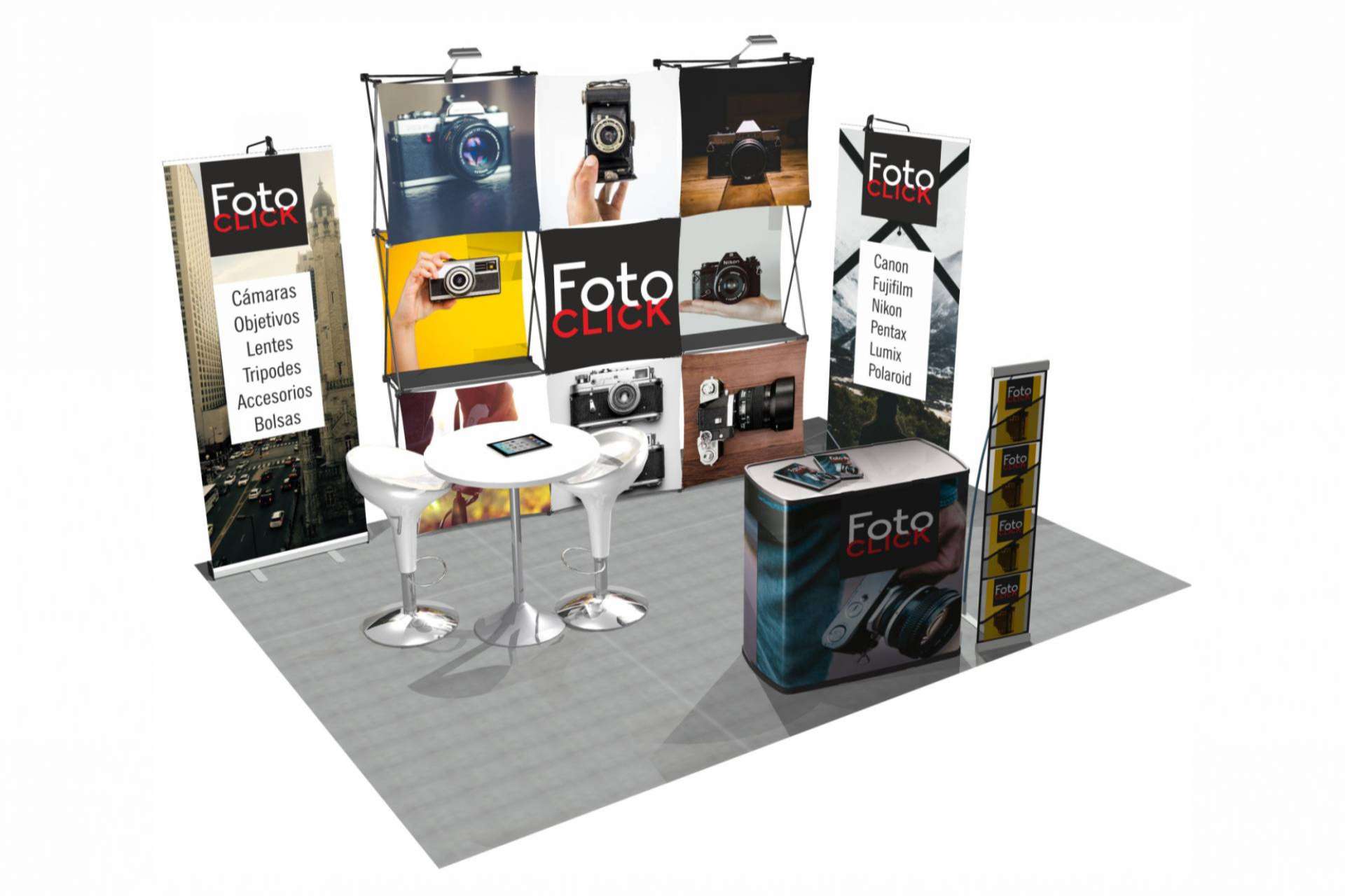 Corner personalizado de diferentes tamaños según la necesidad, de la mano de Olika Stands