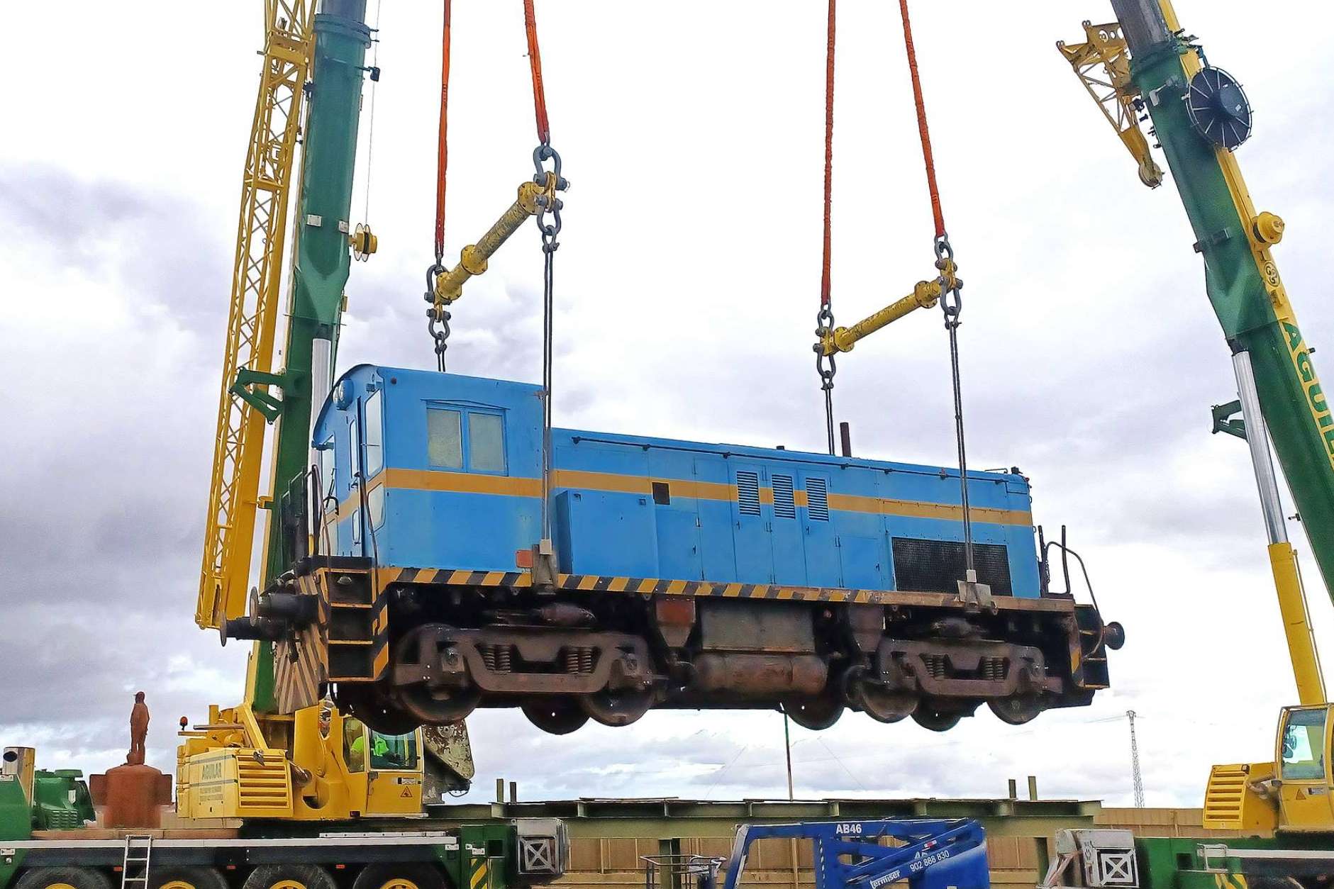 Una locomotora militar norteamericana preservada por la Fundación del Patrimonio Ferroviario