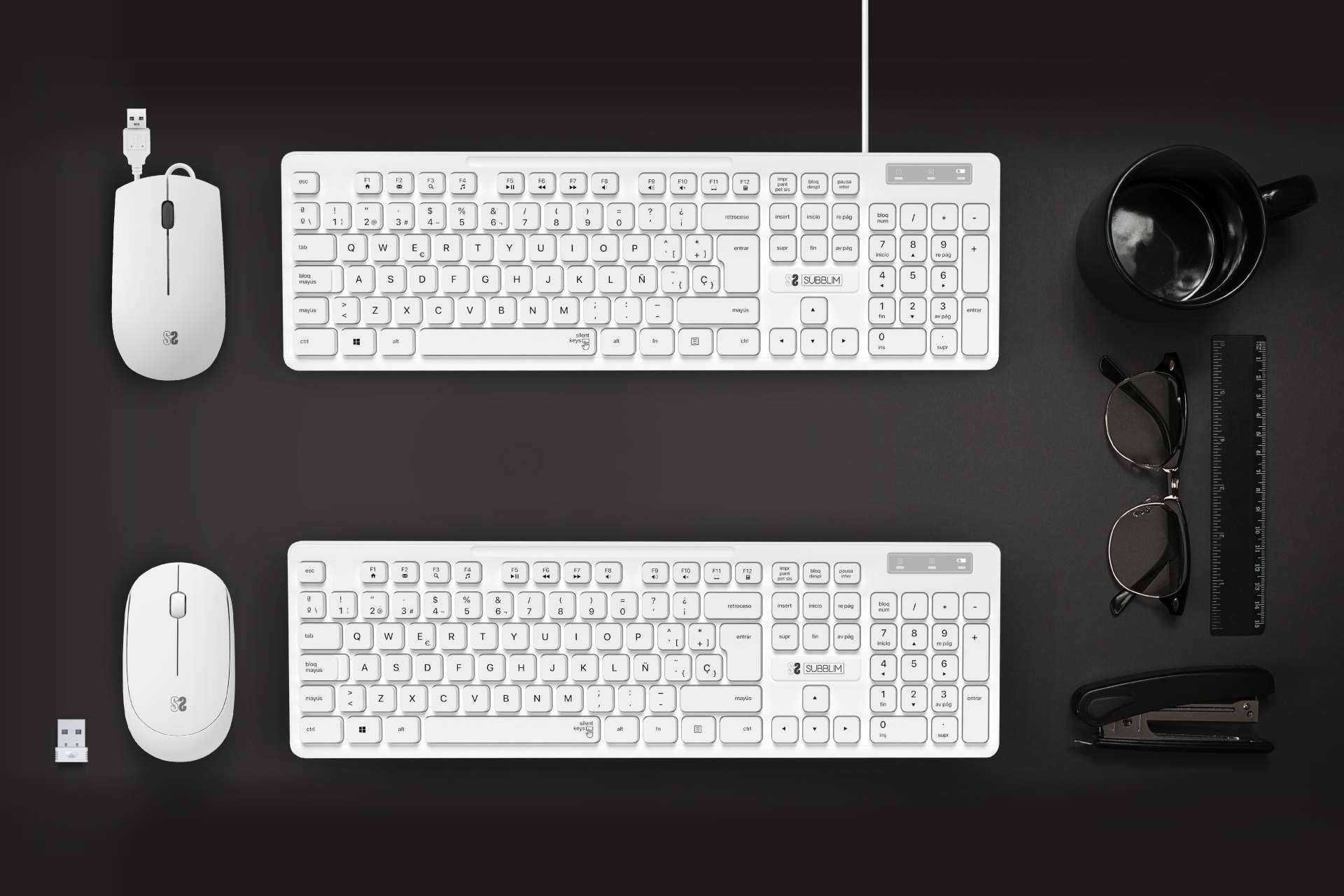 Teclados y ratones de oficina para mejorar el entorno de trabajo. SUBBLIM amplía la Gama Business con teclados y ratones en color blanco