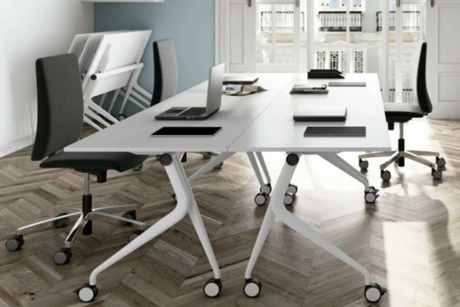 Mesas móviles de oficina para espacios multitarea, con OfficeDeco