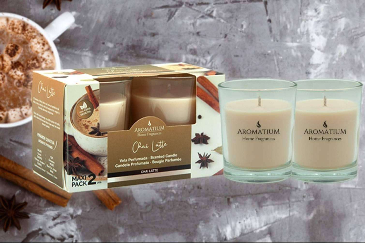 La vela Chai Latte de Aromatium, un soplo de calidez y sofisticación al hogar